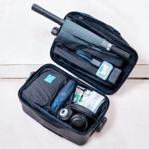 organized packing of travel essentials and smart luggage