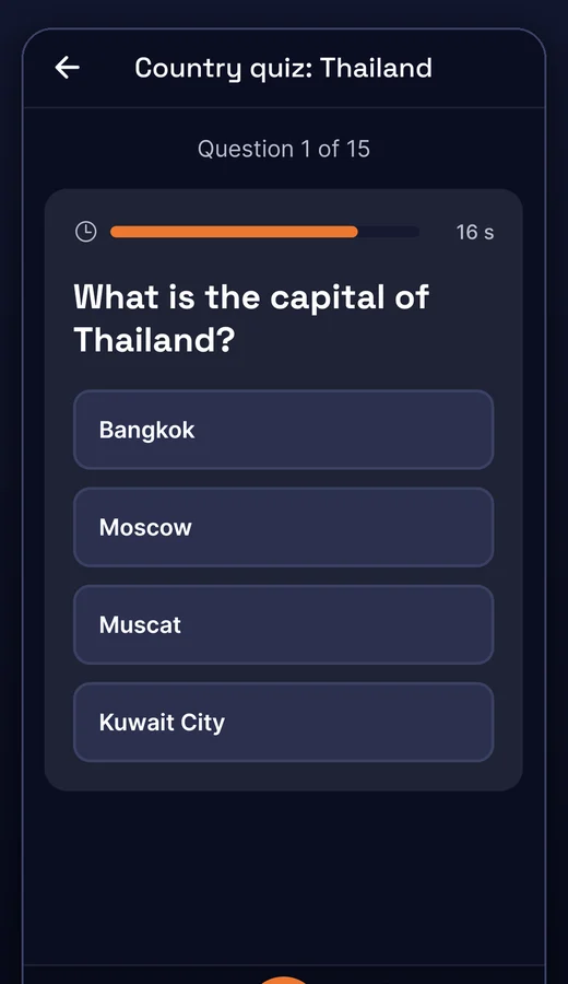 Country quiz about Thailand